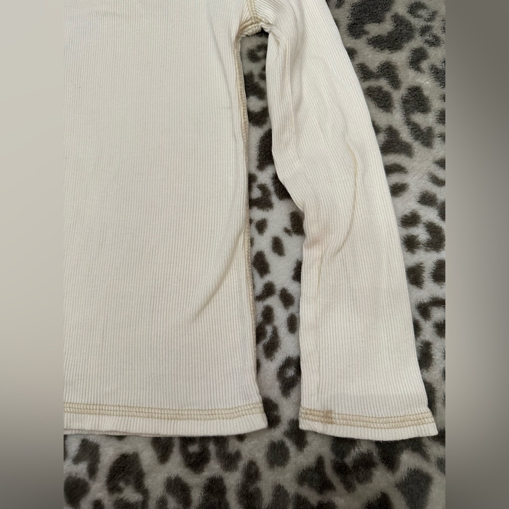 GapKids Ribbed Lace Bib Henley Top in Cream Size XS 4-5 - Picture 13 of 17